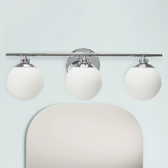 Robert Stevenson Lighting Lorne - Metal and Frosted Glass 3-Light Vanity Light