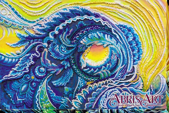 Diy Bead Embroidery Kit On Art Canvas "Song Of The Sea - Waves" Size 9.8"×14.7" | 25×38 cm, Gift | Abris