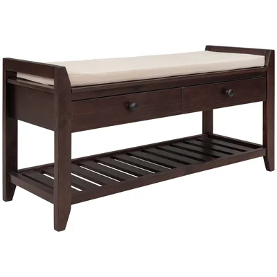 Lynnette Solid Wood Drawer Storage Bench