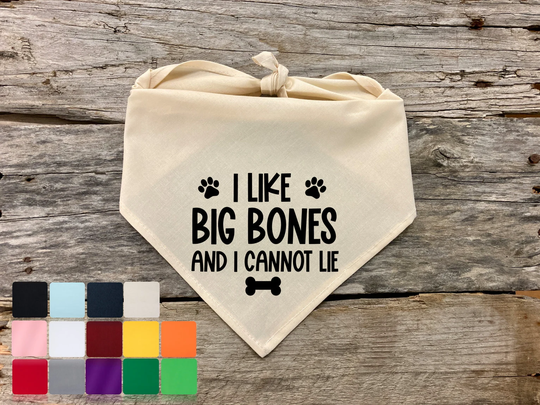 Dog Bandana, I Like Big Bones..., Traditional Tie, Scarf, Pet Accessories Supplies, Bandana Gifts Boys Girls Dogs Cats
