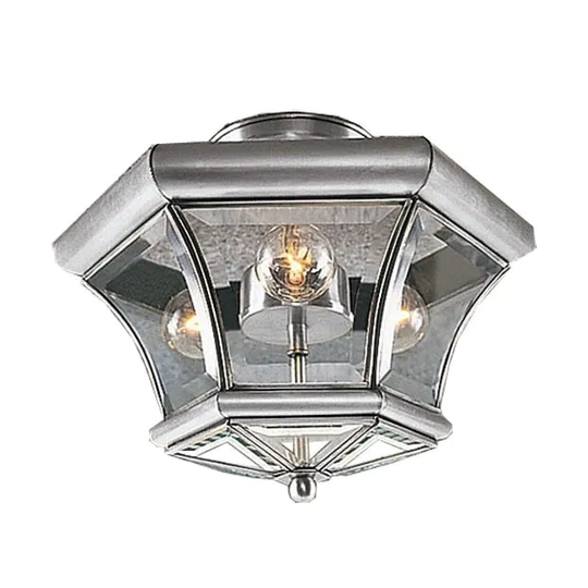 Livex Lighting Monterey Brushed-nickel 3-light Ceiling Mount Lighting