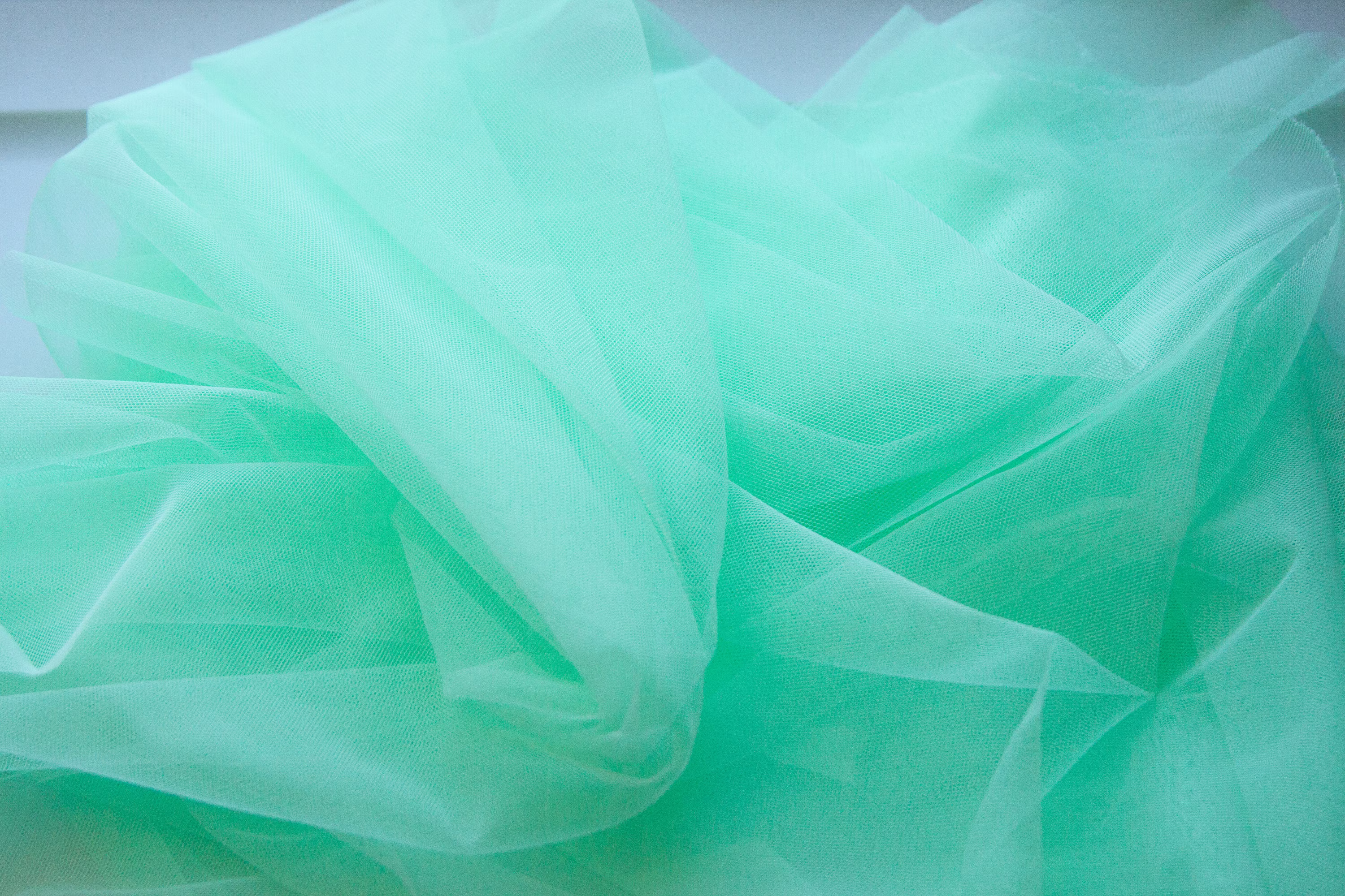 Mint Fabric, Color Tulle, Bright Green Mesh Light Neon Costume Tulle