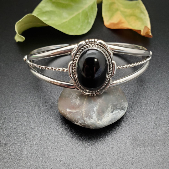 Socute925 Black Onyx Bracelet Cuff | Southwest Southwestern Jewelry Sterling Silver Made in Usa