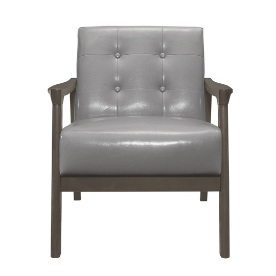 Lexicon Solid Rubberwood Frame Accent Chair - Gray - 30.5"Dx29"Wx31"H