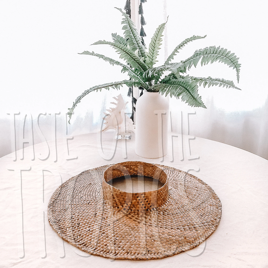 Extra Wide 6" Brim "Hawaiian" Style Lauhala Hat // Natural Brown Size Xl, Large, Medium Crownless Palm Leaf Straw Papale