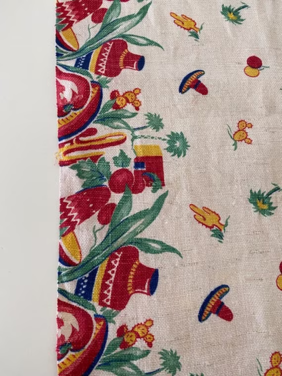 Mexican Themed Table Runner, Vintage