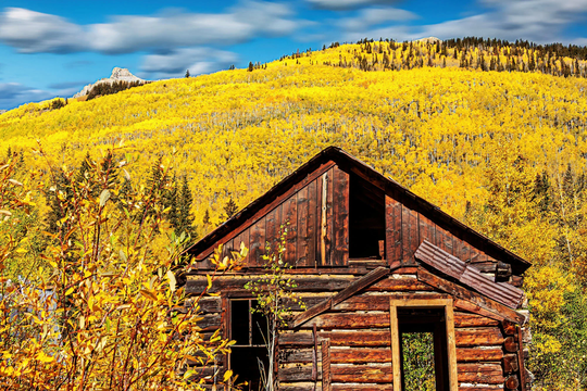 Colorado Ghost Town Autumn Color, Aspen Trees, Ouray, Telluride, Ironton Photo, Living Room Art, Red Mountain Town, Landscape Photo
