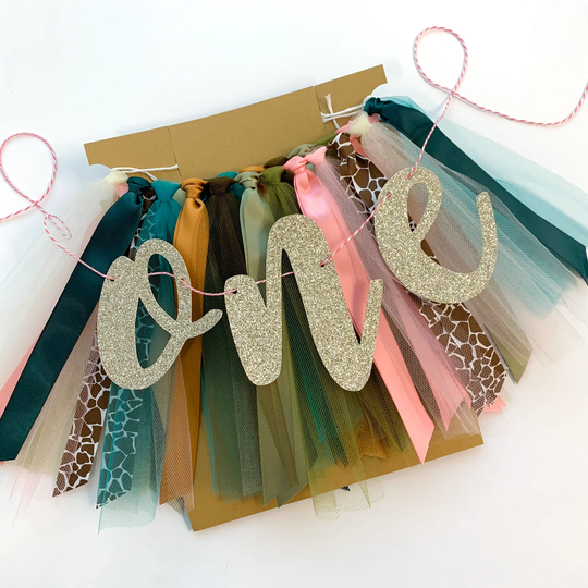 Safari Chic Wild One Theme High Chair Birthday Banner, Year Jungle Party Tutu Skirt, Smash Cake 1st Photo Backdrop Bt