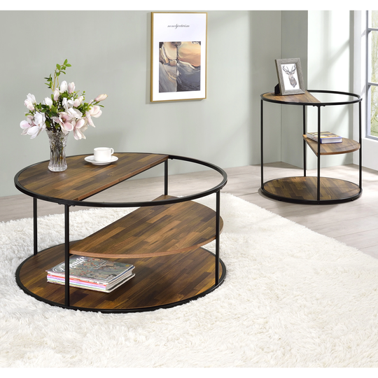 Furniture of America Carmicha 2-Piece 35-inch 2-shelf Coffee Table Set