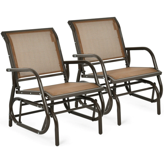 Gymax 2PCS Patio Swing Glider Chair Single Rocking Chair Yard Outdoor - See Details