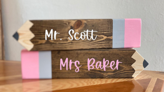 Wood Pencil Signs | Teacher Appreciation Gift| Children's Décor| Office Wood Pencil Décor Personalized Gift