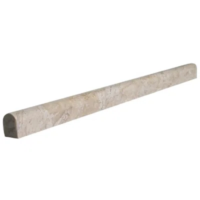 Crema Marfil 0.75" x 12" Polished Marble Pencil Liner Tile Trim