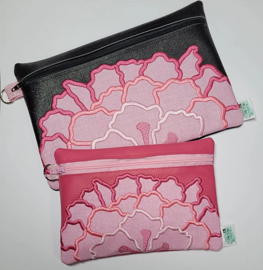 Peony Zipper Bag, Pouch, Planner Pen Pocket, Cosmetic Bag, Toiletry Pencil Case
