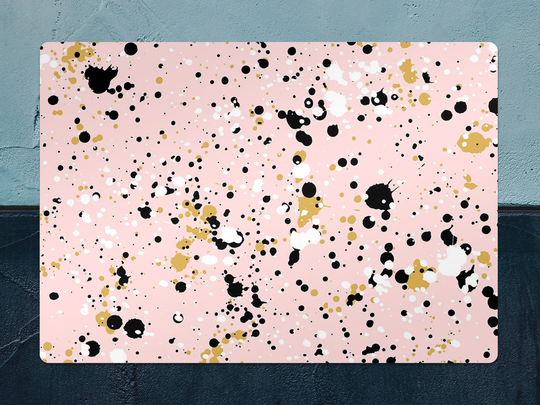 Hand Drawn Paint Chair Mat, Pink Vinyl Floor Black Protective Abstract Splat Pvc Office Room Rug, Gift Idea