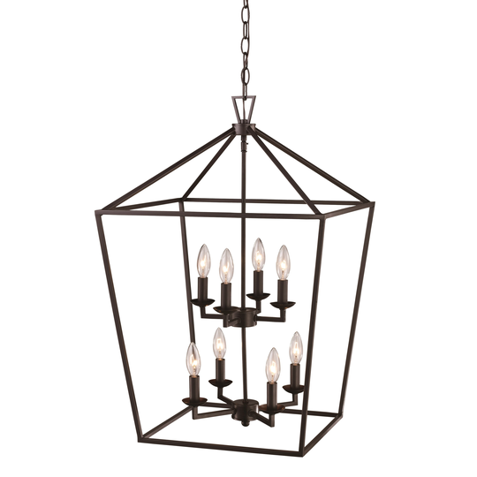 Giuseppe Imports 10268 ROB Eight Light Pendant Lacey Rubbed Oil Bron - Exact Size