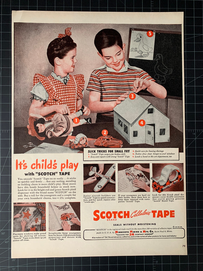 Vintage 1946 Scotch Tape Print Ad