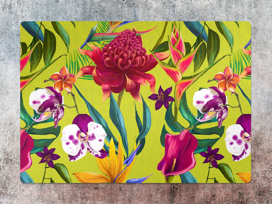 Purple Irises Chair Mat, Green Protective Red Splat Floral Vinyl Floor Pvc Area Rug, Gift Idea, Game Room Rug