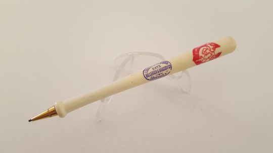 Vintage Circa 1960's Souvenir Plastic Baseball Bat Mechanical Pencil, Louisville Slugger Hillerich & Bradsby Cincinnati Reds