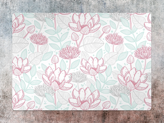 Pink Lilies Chair Mat, Vinyl Floor Green Protective Floral Splat Pvc Office Room Rug, Gift Idea, Game Rug