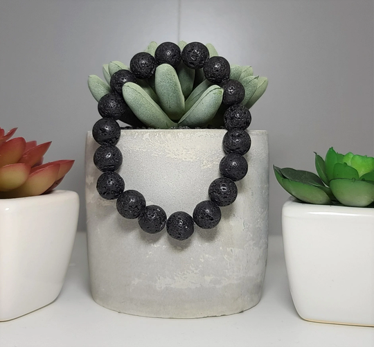 Black Lava Bead Bracelet