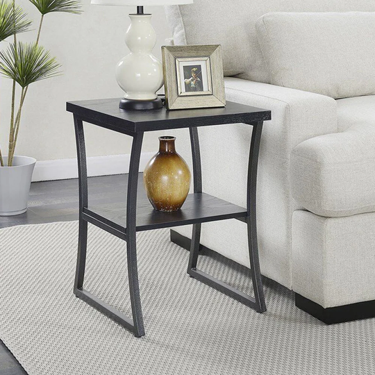 X-Calibur 18" Square End Table in Black Wood Finish - Set of 2 - 54 x 84