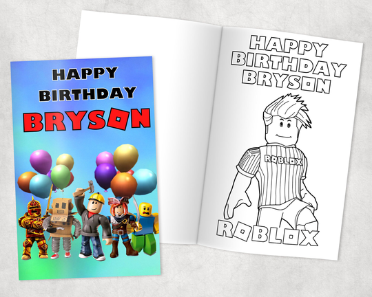 Personalized Roblox Coloring Book| Party Favors| Custom Thank You