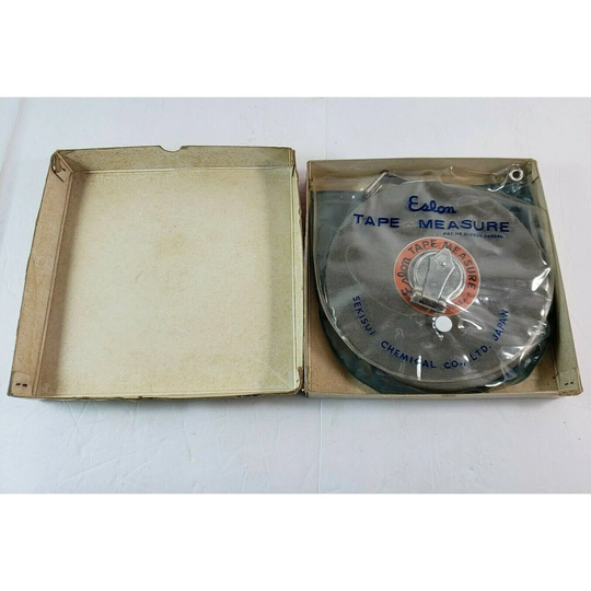 Vintage Eslon Tape Measure in Metal Case Original Packaging & Box Japan