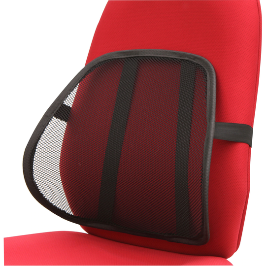 Lorell Ergo Mesh Lumbar Back Support - 17-3/4"x5-1/2"x15-3/8", Black