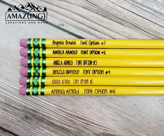 Personalized Name Pencils Students Or Teachers Engraved Yellow Ticonderoga #2 Custom | Kids Back To School