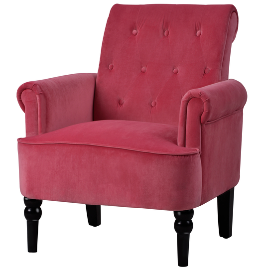 Elegant Button Tufted Club Chair Accent Armchairs Roll Arm
