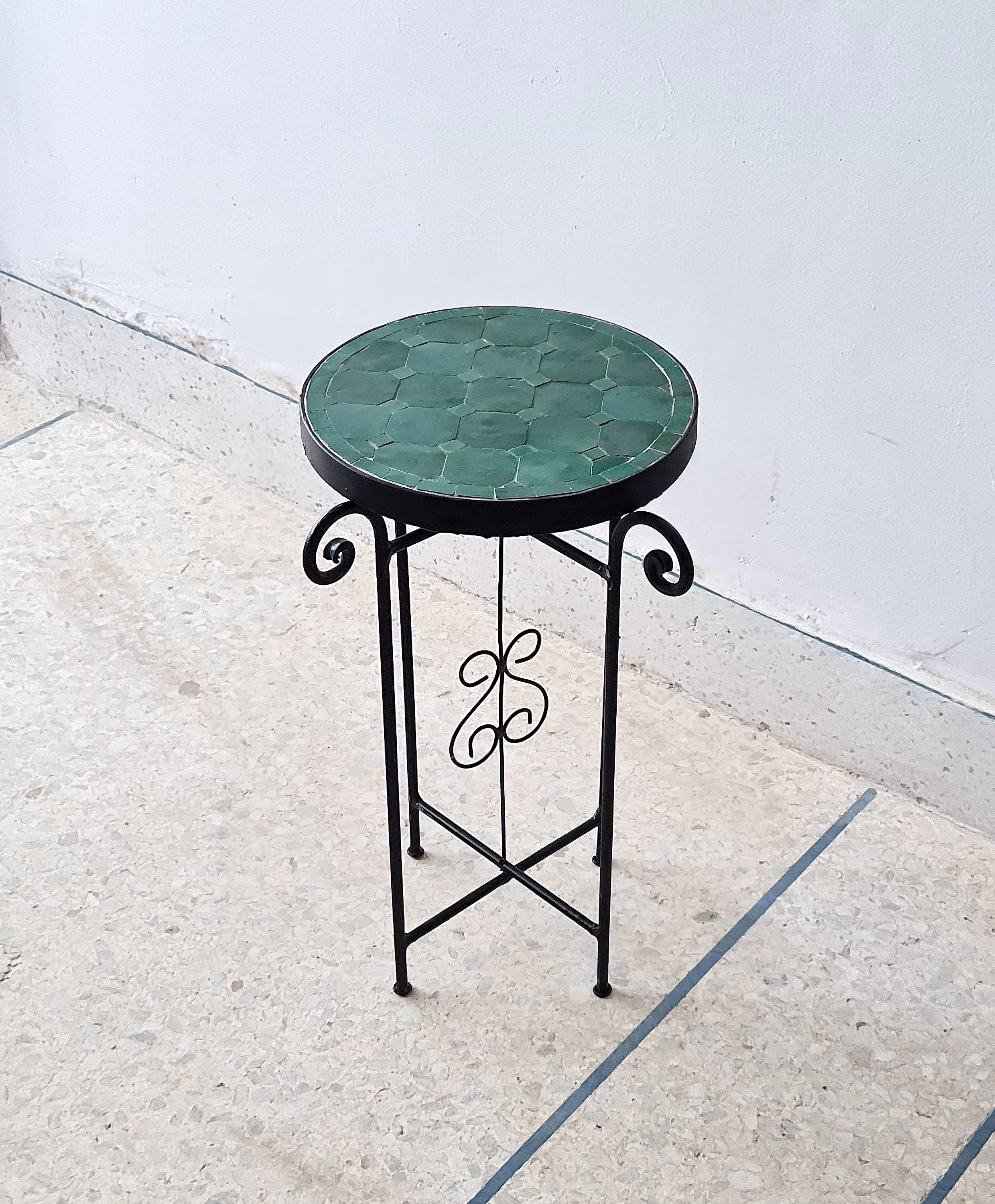 Emerald Green Mosaic Table - Crafts Art Mid Century Handmade Coffee For Outdoor & Indoor