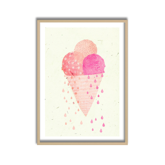 Kids Framed Art Print Yummy Ice by Treechild - Multi-Color
