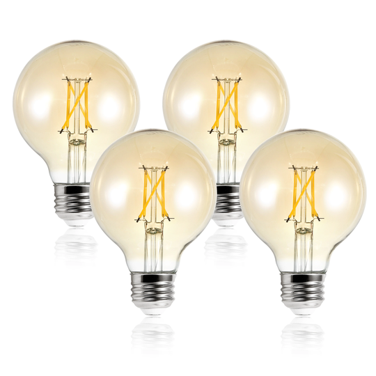 Light Society Set of 4 Niva G25 LED Filament Light Bulbs