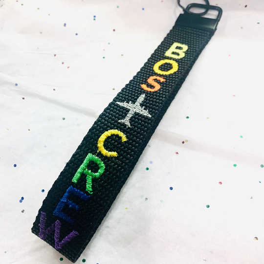 Pride Flight Crew Multi Colored Embroidered Keychain Aviation Luggage Tag Personalized New Strap Colors