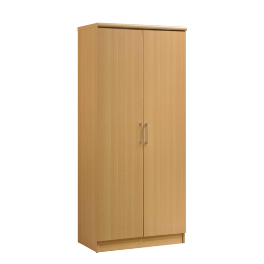 71.5" Beech Rectangular 2 Doors Armoire with 4 Shelves