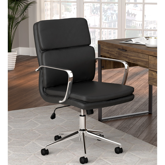 Contemporary Modern Design Black Office Chair with Chrome Base