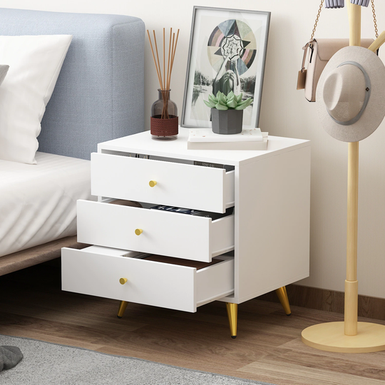Modern 3-Drawer Nightstand Drawer Storage End Table Side Table