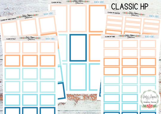 Classic Hp Tropical Beach Vibes Colorful Boxes | Planner Functional Stickers