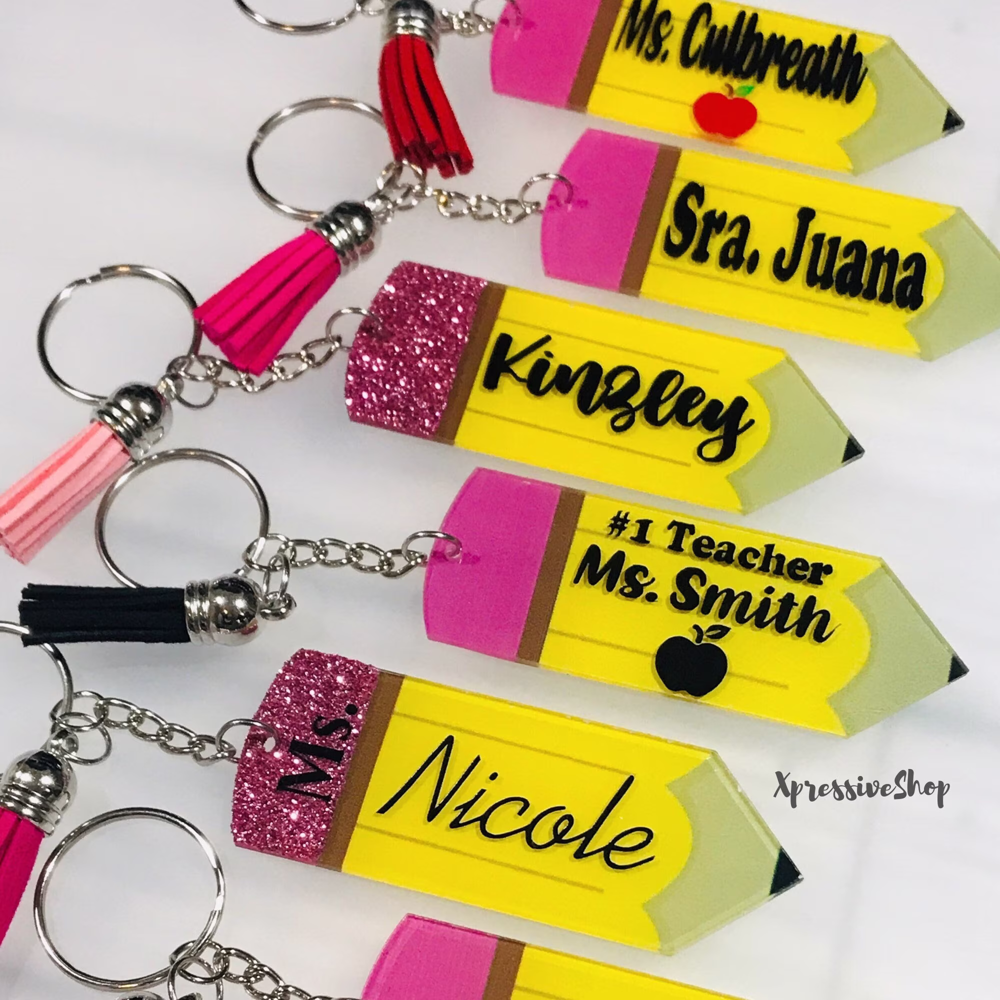 Personalized Pencil Keychain With Tassel | Teacher Appreciation Week Gift Acrylic