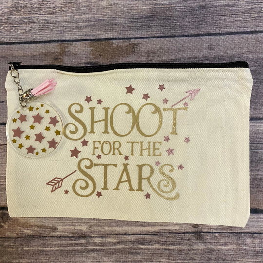 Shoot For The Stars Pencil Case/Makeup Bag/Canvas Zip Bag