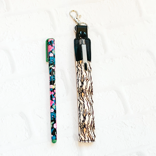 Tiger Stripes Pen Or Pencil Holder Keychain, Stylus Holder, Pen Keychain Case, Holder, Teacher Lanyard Gift Idea, Stocking Stuffer