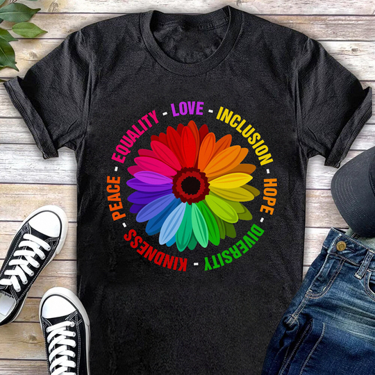 Colorful Daisy Kindness Peace Equality Love Inclusion Hope Diversity Shirt