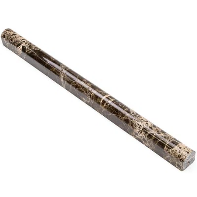 12" x 0.6" Marble Pencil Liner Tile Trim in Dark Emperador