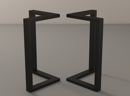 Table Legs, 35" Steel Counter Legs, 28" Wide Base, Height 31"-35" Set(2