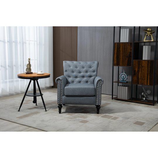 Accent Chair Velvet Armchair w/Tufted Back Upholstered Lounge Arm Chair Single Sofa