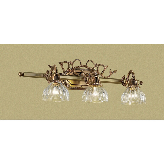 Classic Lighting 10" Cast Brass & Lead Crystal 3 Light Vanity from the