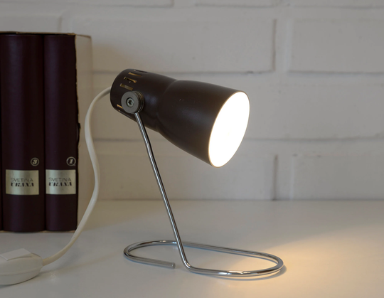 Small Vintage Desk Lamp/Minimalist Table Light Mid Century Modern Nightstand Yugoslavia in 60's
