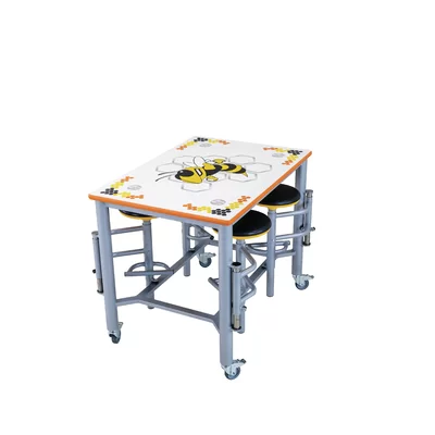 52'' x 36'' Rectangular Stool Cafeteria Table