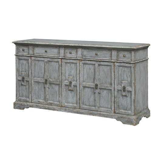 Antique Inspired 4 Door 4 Drawer Storage Credenza/Sideboard - Weathered Grey