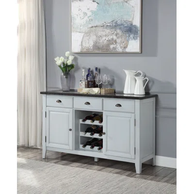 56.25" Wide 3 Drawer Sideboard